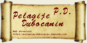 Pelagije Dubočanin vizit kartica